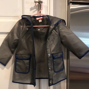 Hunter for Target Gray Raincoat with Blue Trim